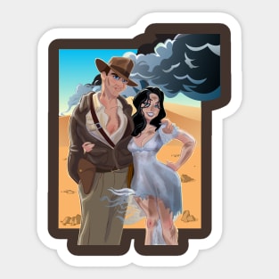 Indiana Jones and Marion Ark Searching Sticker